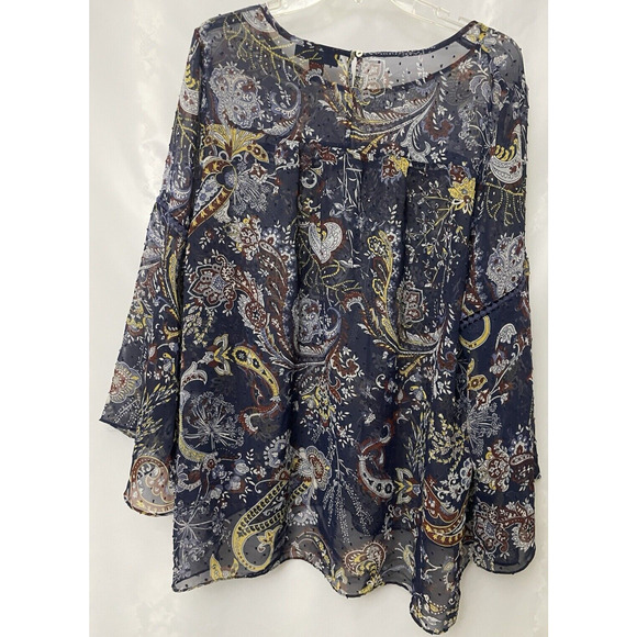 Style &Co Top Women’s Size 2X Boohoo Floral Paisley Boydell High-low Hem Blouse - Picture 3 of 11